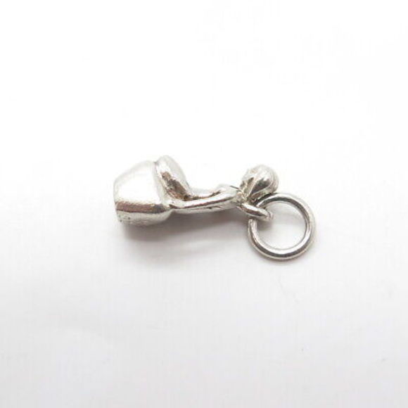 925 Sterling Silver Vintage Naked Sitting Girl Charm Pendant - Picture 5 of 8